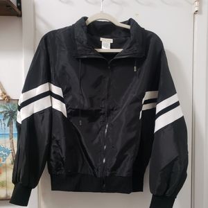 Main Strip black windbreaker, stripes on sleeves, small